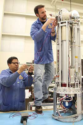 Payload being prepared for testing.